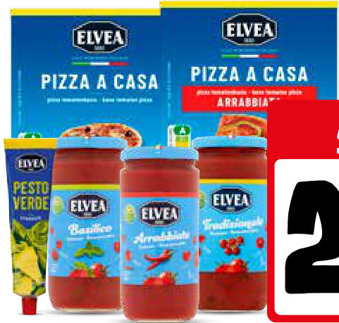 Elvea pastasaus, pizzasaus en pesto
