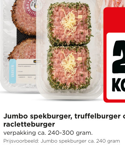 Jumbo spekburger, truffelburger of racletteburger