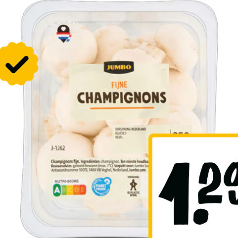 Jumbo fijne champignons