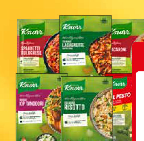Knorr wereldgerechten, maaltijdmixen, risotteria's en spaghetteria's