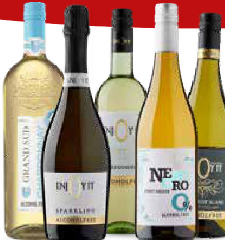 Alcoholvrije witte en rosé wijn