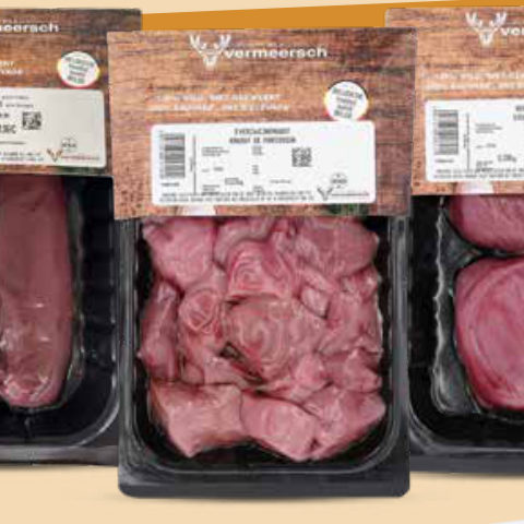 Vermeersch hazenrugfilet, hertensteak en everzwijnstoofvlees