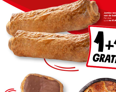 Jumbo worstenbrood van de bakkerij