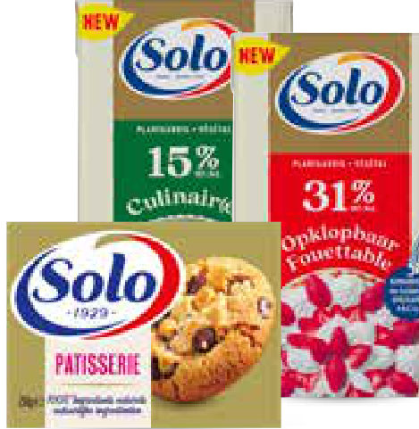 Solo patisserie, culinair 15% en opklopbaar 31%