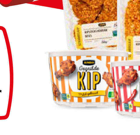 Jumbo kipbuckets en kipsticks