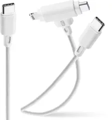 Cellularline USBDATADUALPIN1MW mobiele telefoonkabel Wit 1,5 m USB C USB C/Lightning