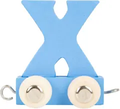 Small Foot - Houten Lettertrein Blauw - X - 12 stuks