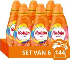 Robijn - Vloeibaar Wasmiddel - Klein & Krachtig - Color - 6 flessen - 144 wasbeurten - Voordeelverpakking