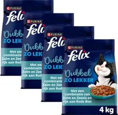 Felix Dubbel Zo Lekker - Zalm & Zeevis - 4 x 4kg