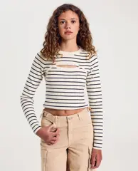 Set: top + trui met strepen