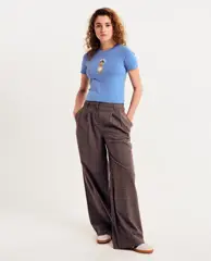 Broek met ruiten, wide fit