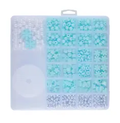 Eddy Toys Rijgkralen Set - 10.000 Kralen - 3 Assortimenten - Gemaakt van Kunststof - Kleuren Lichtblauw, Licht Roze en Licht Paars - Zelf Armbanden en Sieraden Maken - Speelgoed Vanaf 3 Jaar