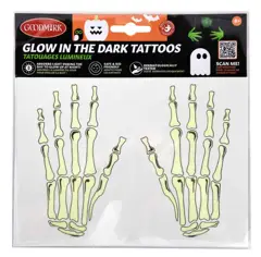 Glow in the dark tattoo – skeleton hands