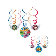 Top Wing Swirl Decoratie Slinger Folie 61cm - 6 Stuks