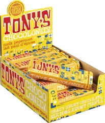 Tony's Chocolonely Chocolade Sinterklaas Reepje Melk Pepernoot - Schoencadeautjes Sinterklaas - Fairtrade Belgische Chocola Schoencadeautjes - 20 stuks x 47 Gram