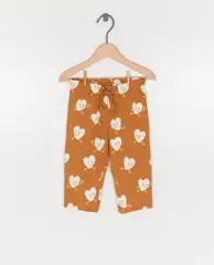 Broek met hartjesprint, wide leg fit