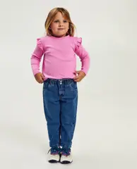 Donkerblauwe jeans, mom fit