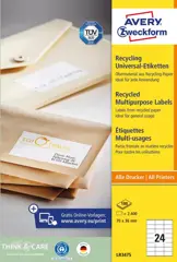 Avery printeretiketten Recycled universele etiketten, 70 x 36mm