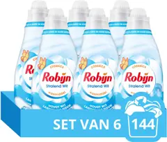 Robijn - Vloeibaar Wasmiddel - Klein & Krachtig - Stralend Wit - 6 flessen - 144 wasbeurten