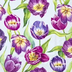 Ihr Lunchservetten 33x33 cm 20 stuks Tulip Meadow - Lichtblauw