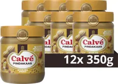 Calvé Pindakaas - Stukjes Pinda - zonder toegevoegde suikers - 12 x 350 g